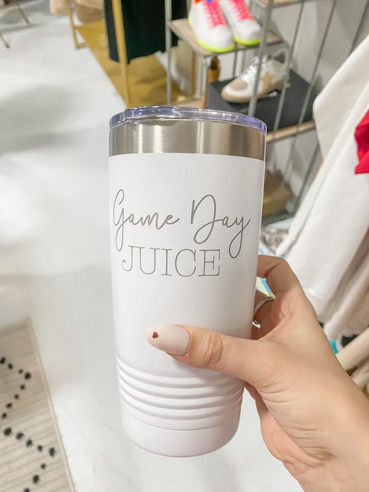 Small Game Day Juice Tumbler in White