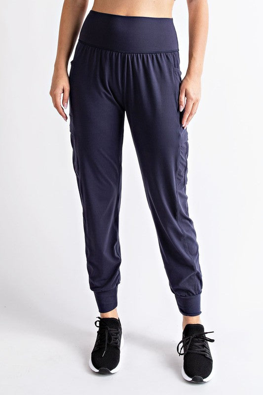 Butter Jogger With Side Cargo Pockets in Navy