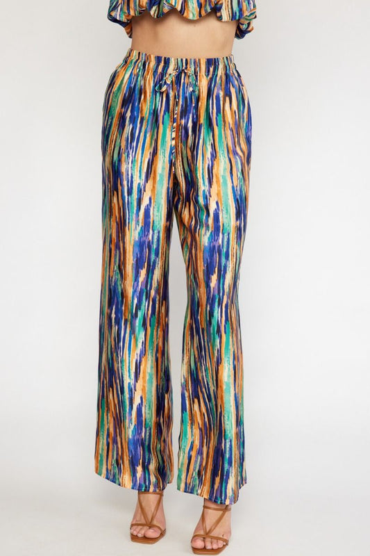 Party Vibes Wide Leg Pants in Blue Multi