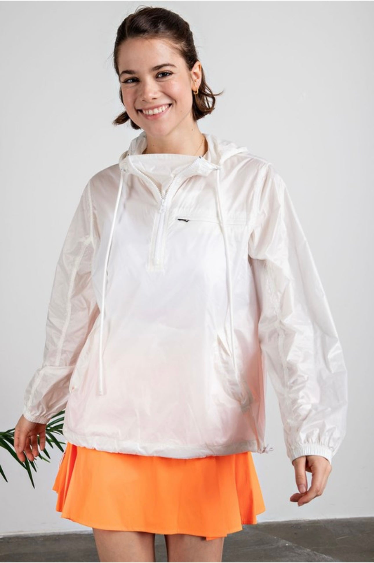 Adventure Pullover Rain Jacket in White