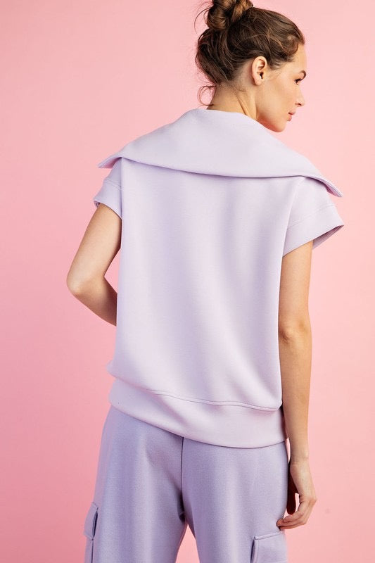 Scuba Sleeveless Quarter Zip in Lavender