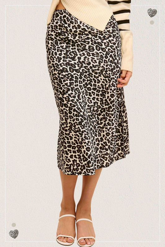 Stay Wild Satin Leopard Skirt