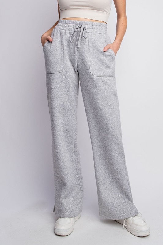 French Terry Fleece Straight Leg Sweatpants