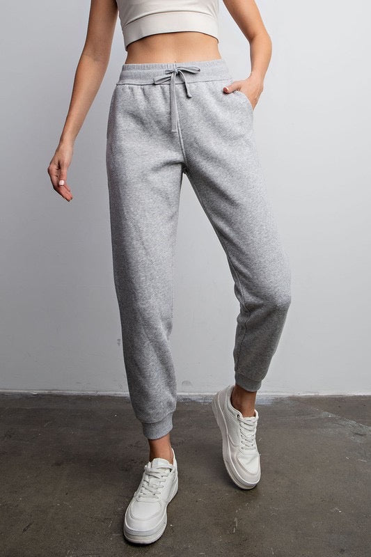 French Terry Fleece Sweatpant Jogger in H Grey