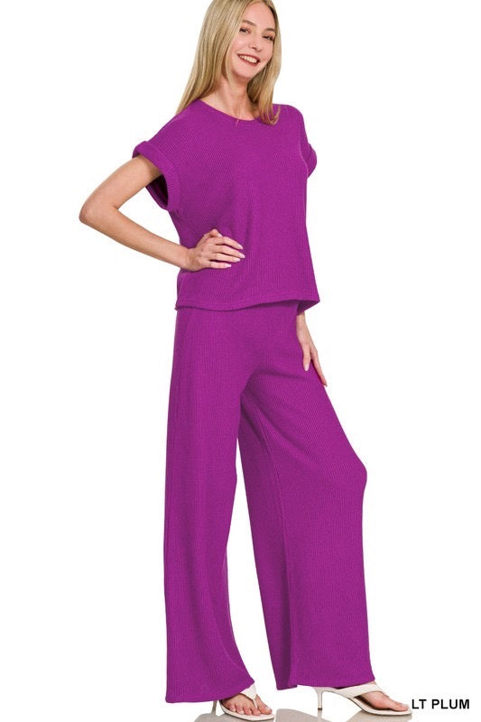 Wine Down Sweater Set in Plum