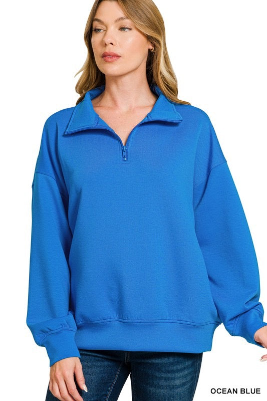 The Cozy Club Zip-Up in Ocean Blue