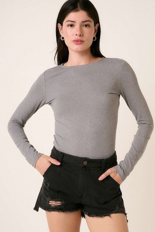 Everyday Essential Long Sleeve Top in Heather Grey