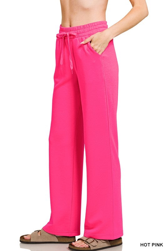 The Cloud Nine Scuba Pants in Hot Pink