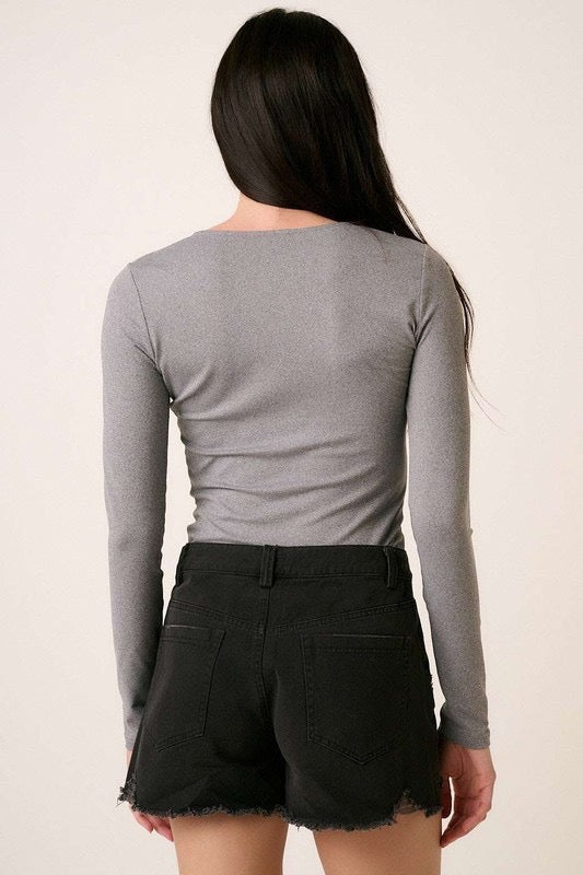 Everyday Essential Long Sleeve Top in Heather Grey