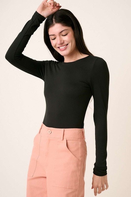 Everyday Essential Long Sleeve Top in Black