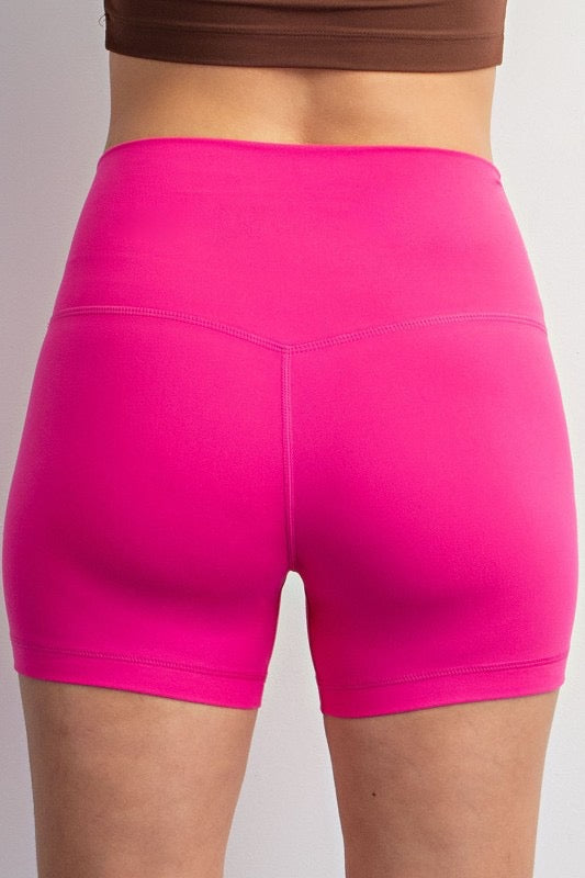 Butter Biker Shorts in Hot Pink