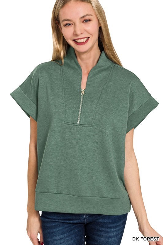 It Takes Two Cap Sleeve Top in Dk Forest