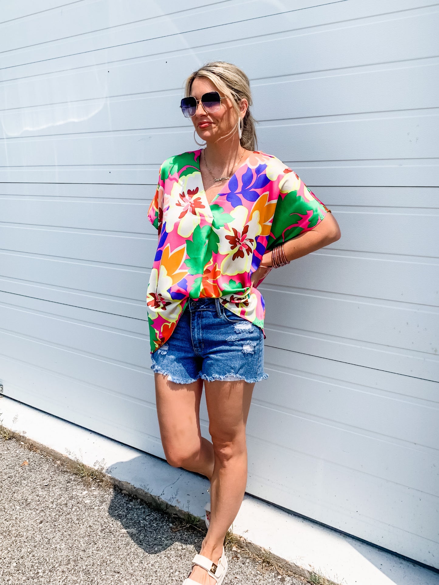 Stunning Bright Floral Print Top