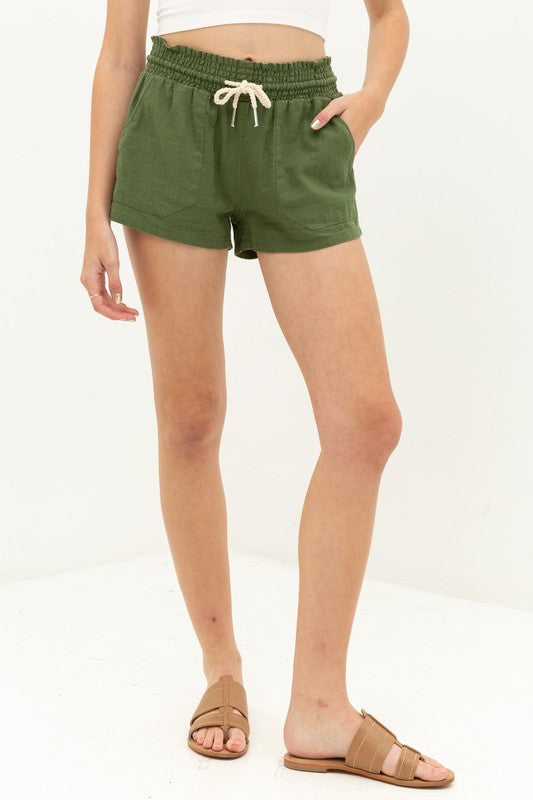 Essential for Summer Shorts in Olive