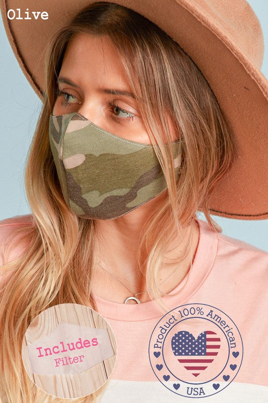 Face Mask in Olive Camo