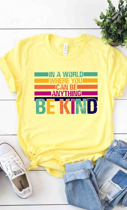 BE KIND Graphic Tee in Yellow