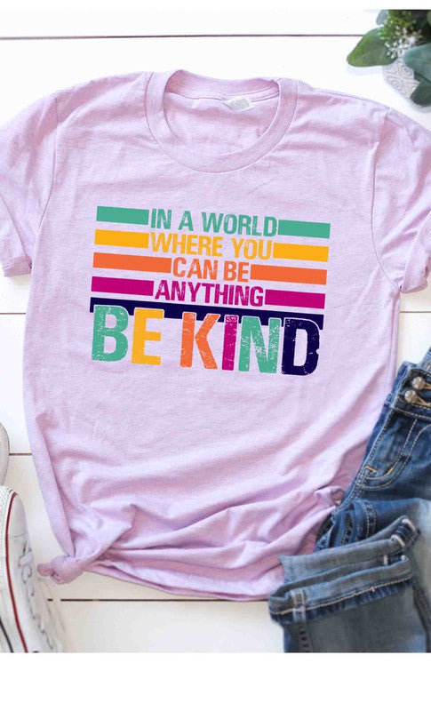 BE KIND Graphic Tee in Lilac - XL