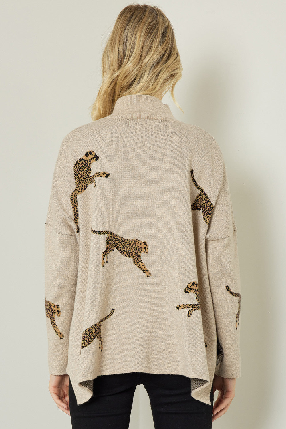 Cheetah Sweater in Oatmeal