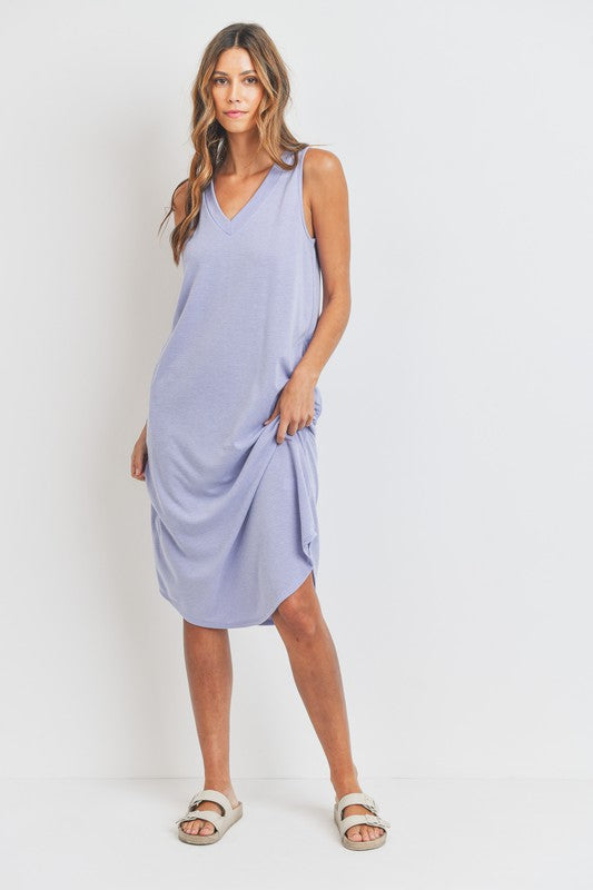 Summertime Midi Dress in Lavender - medium