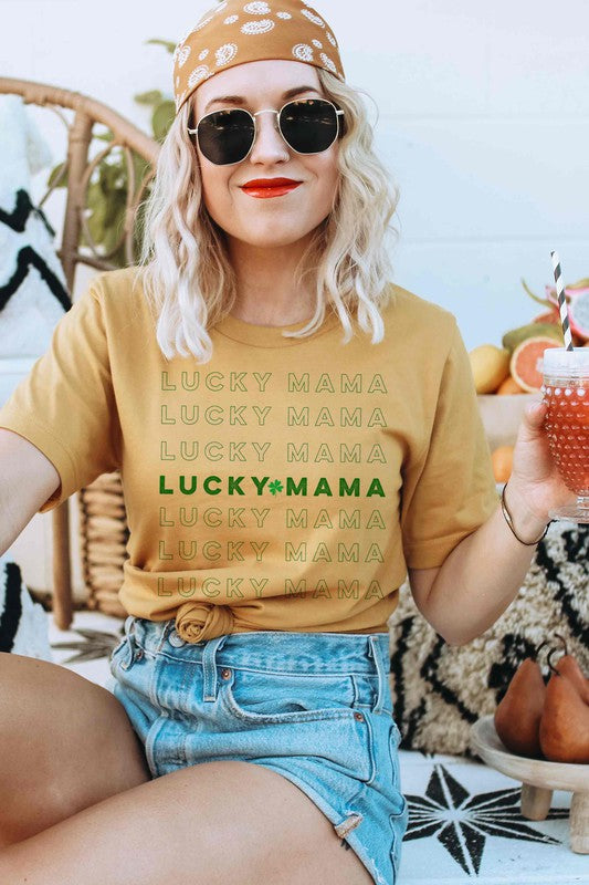 Lucky Mama T-Shirt in Mustard - small