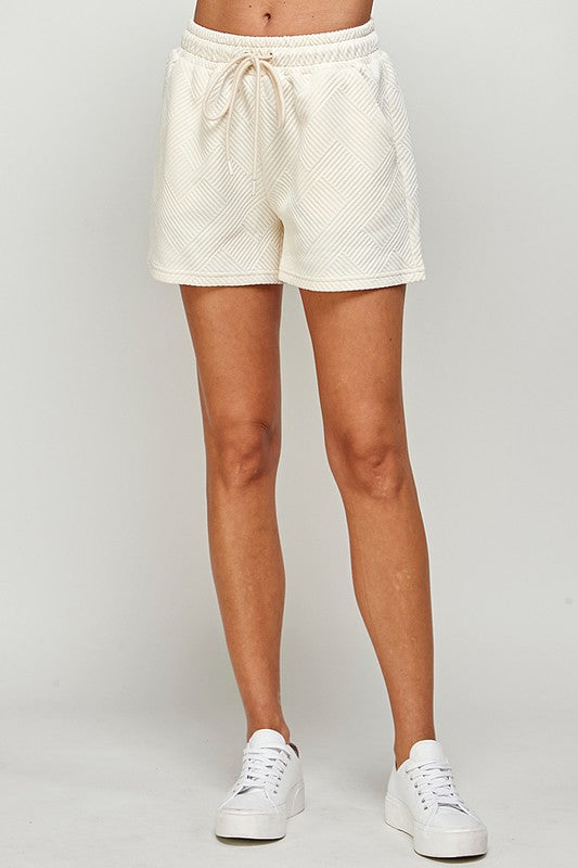 Textured Shorts in Cream
