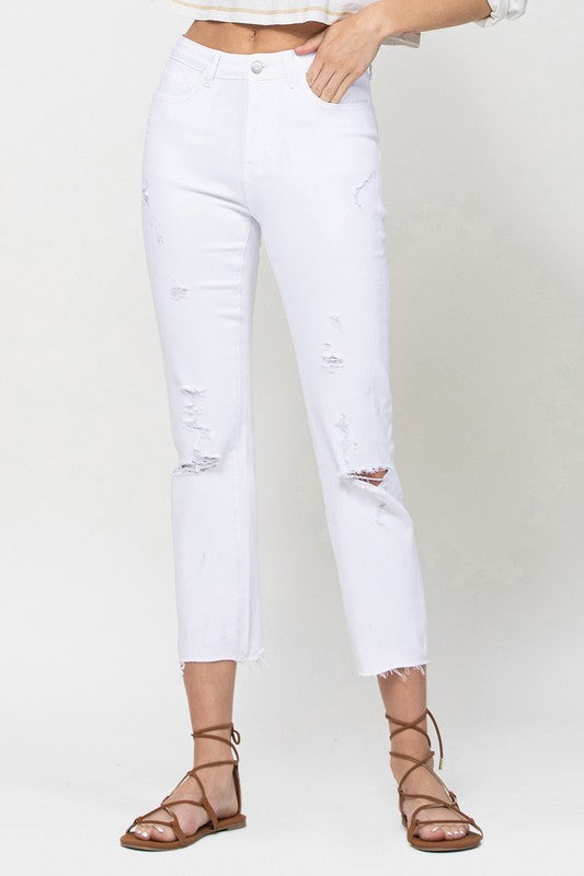 Clean Cut Straight Leg Denim in White