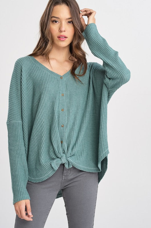Casual Wear Thermal Top in Teal-M/L