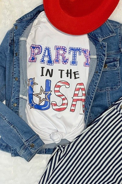 Party in the USA Tee in White