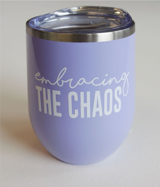 Embracing the Chaos Tumbler in Light Purple