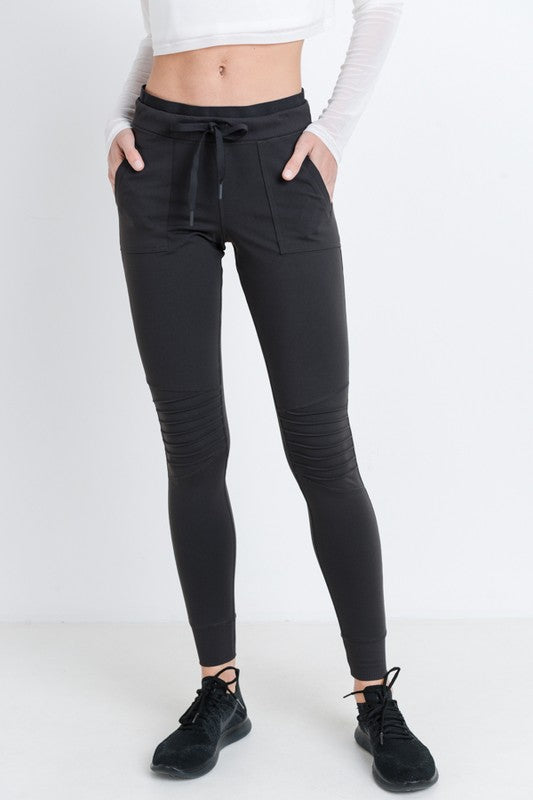Hybrid Moto Joggers in Charcoal