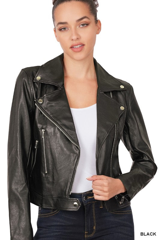 So Chic Moto Jacket in Black