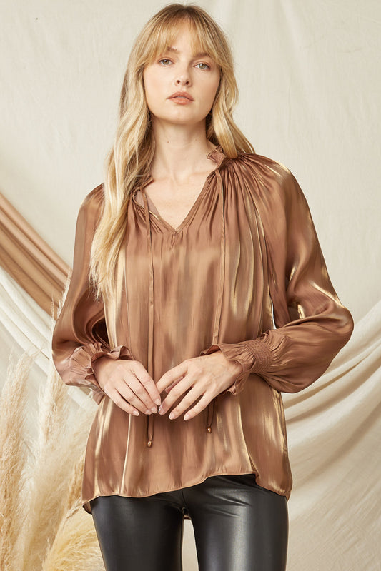 Ready For The Party Top in Mocha - MEDIUM