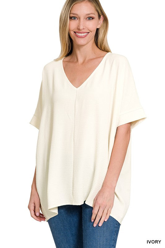 Easy To Style V-Neck Top in Ivory