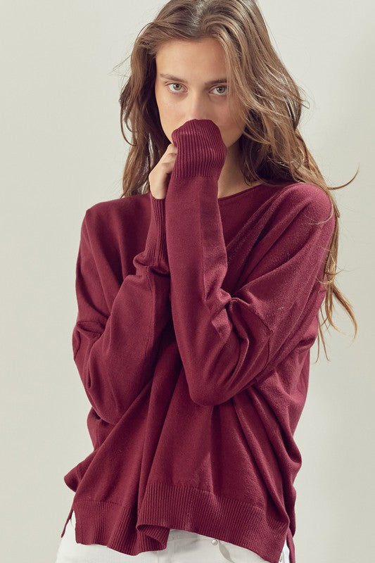 Dreamy Go-To Sweater in Maroon