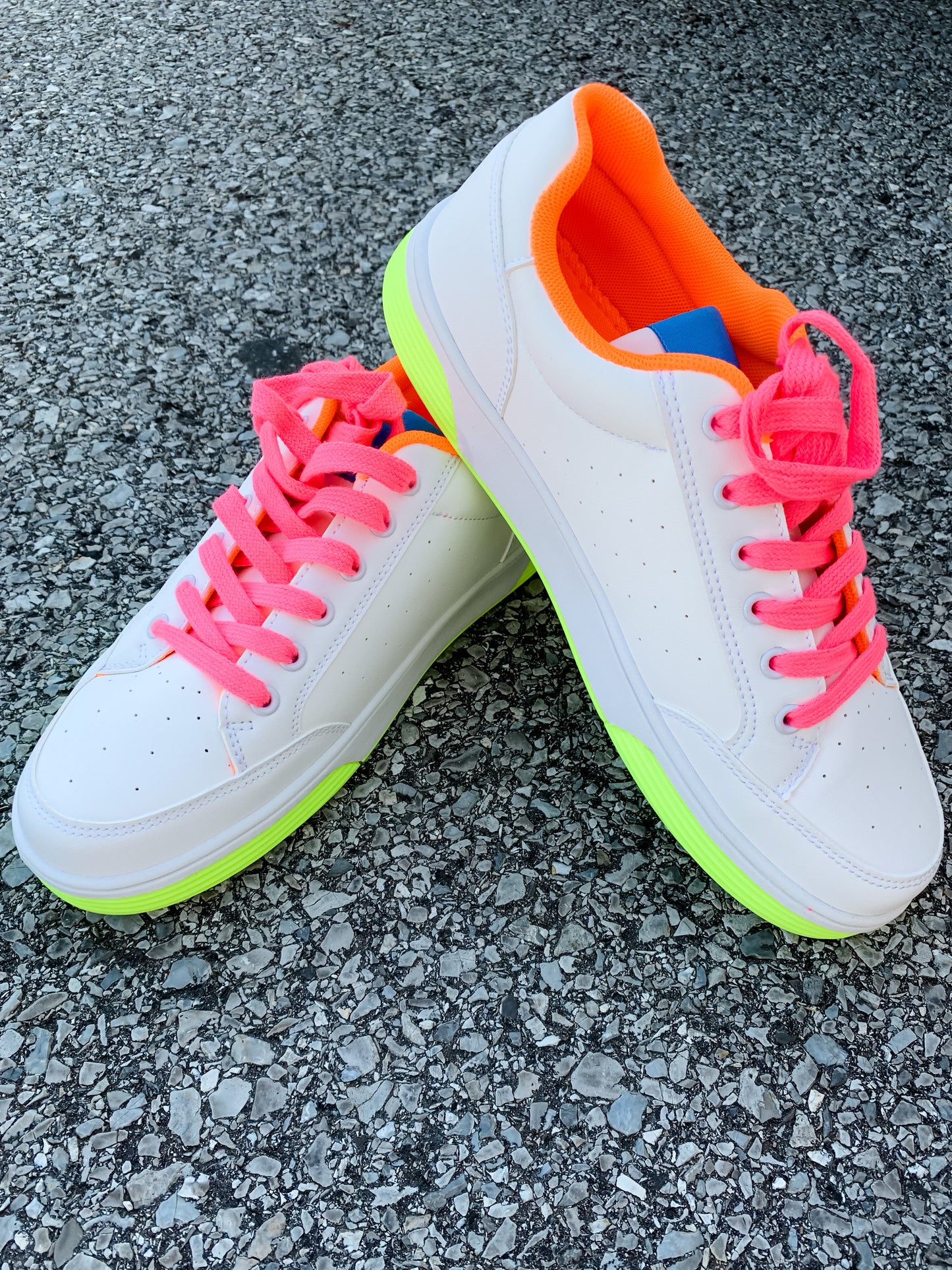Color Block Sneakers in Lime