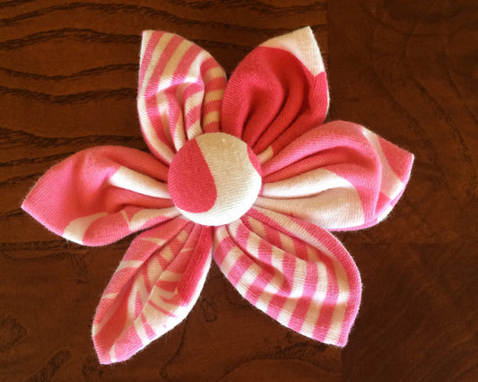 Pink Print Flower Clip