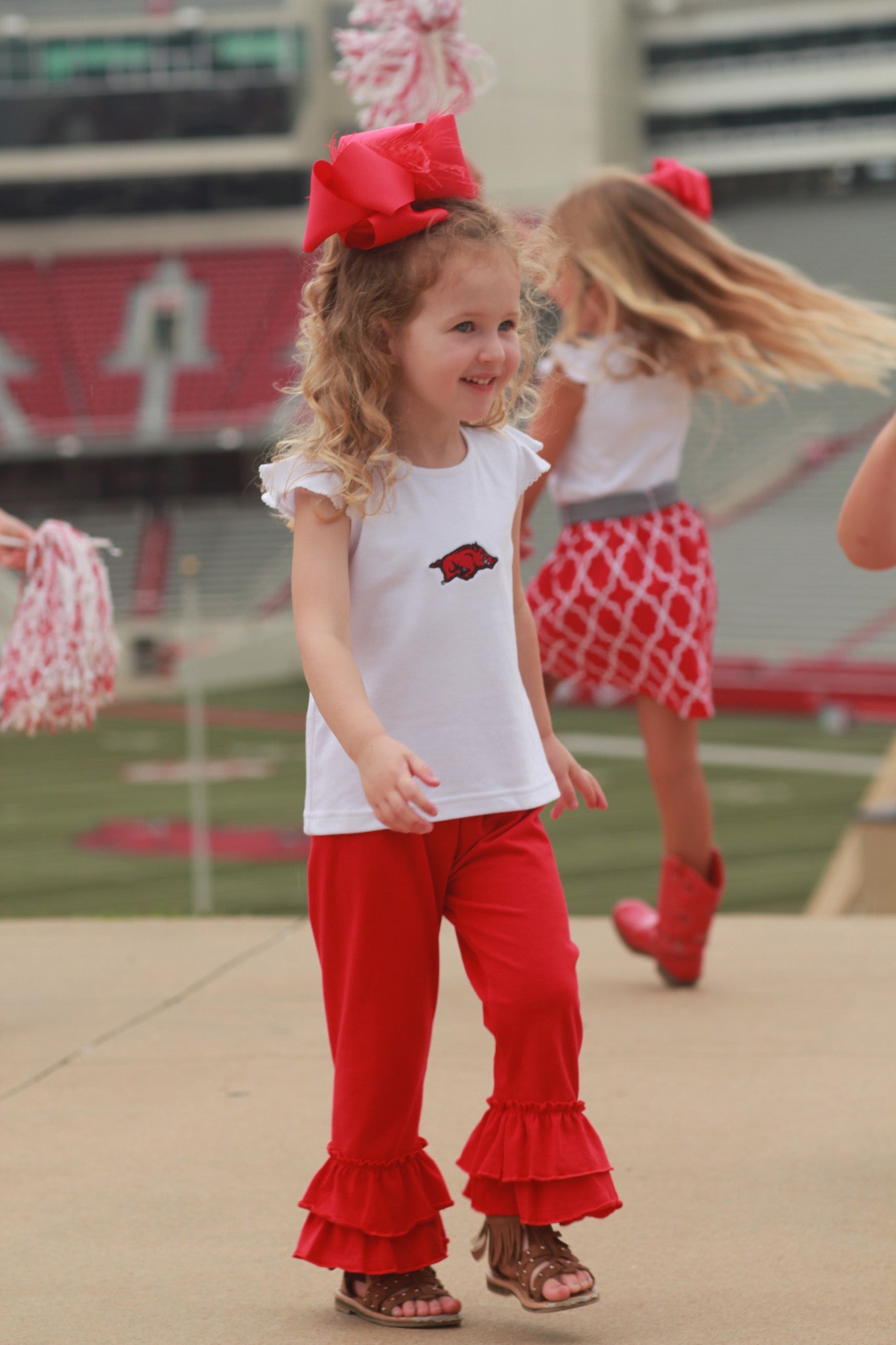 Red Ruffle Pants