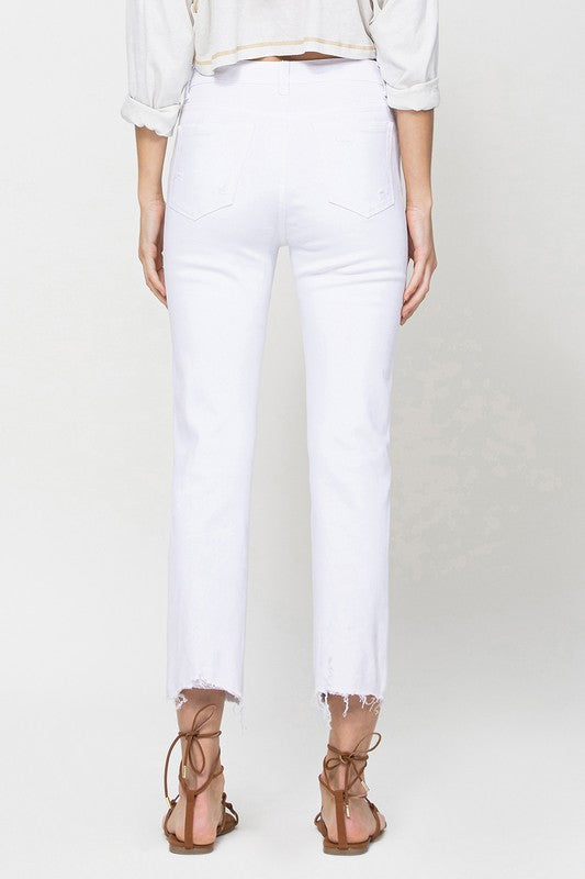 Clean Cut Straight Leg Denim in White