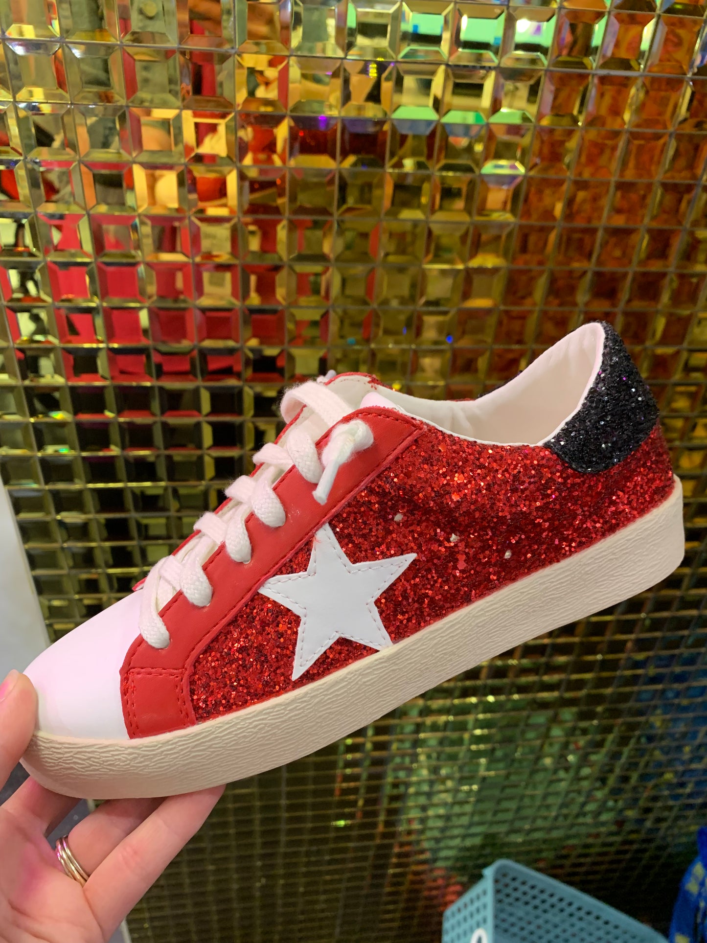 Glitter Star Shoes in Red