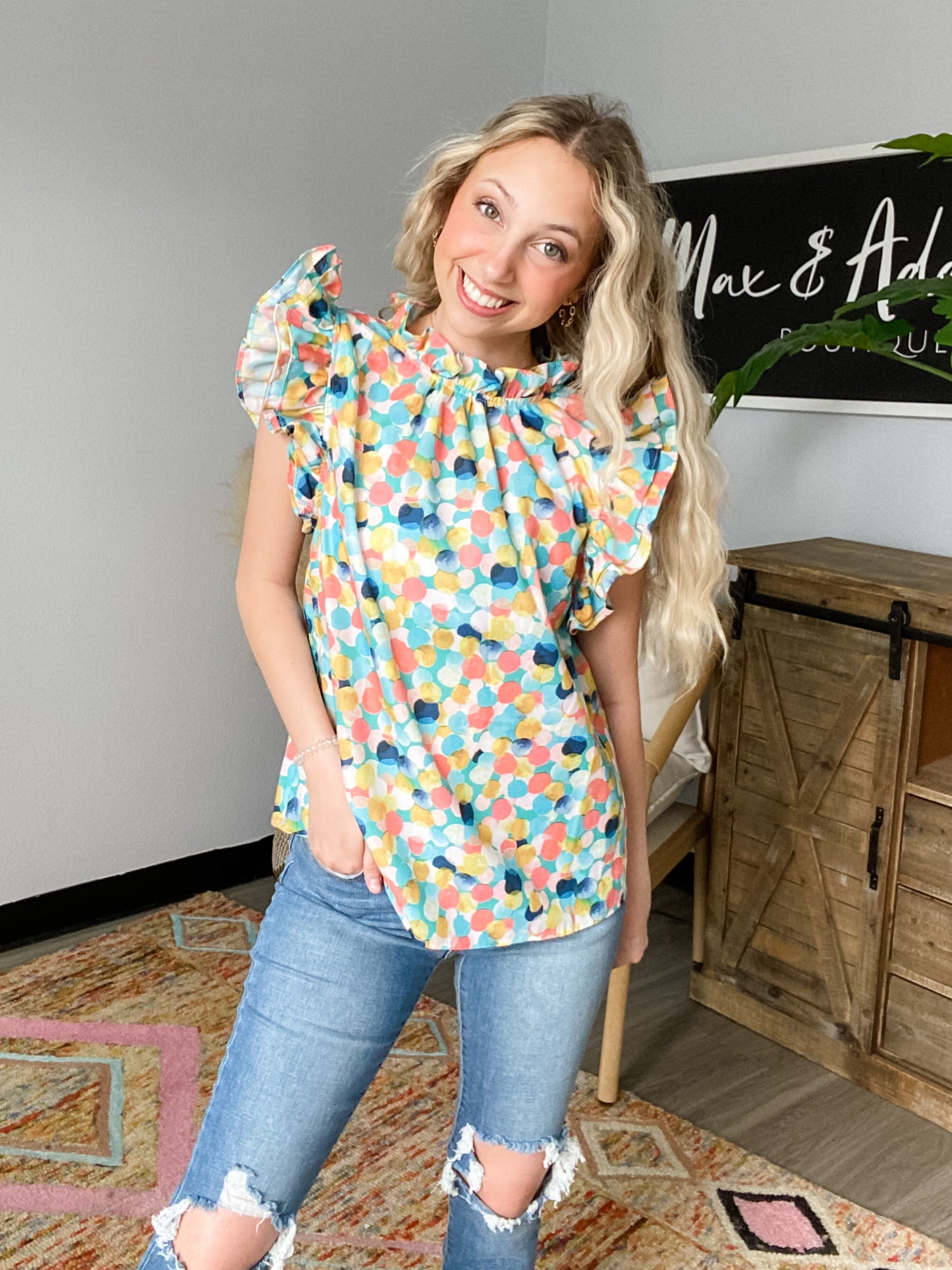 Full Of Life Polka-Dot Top