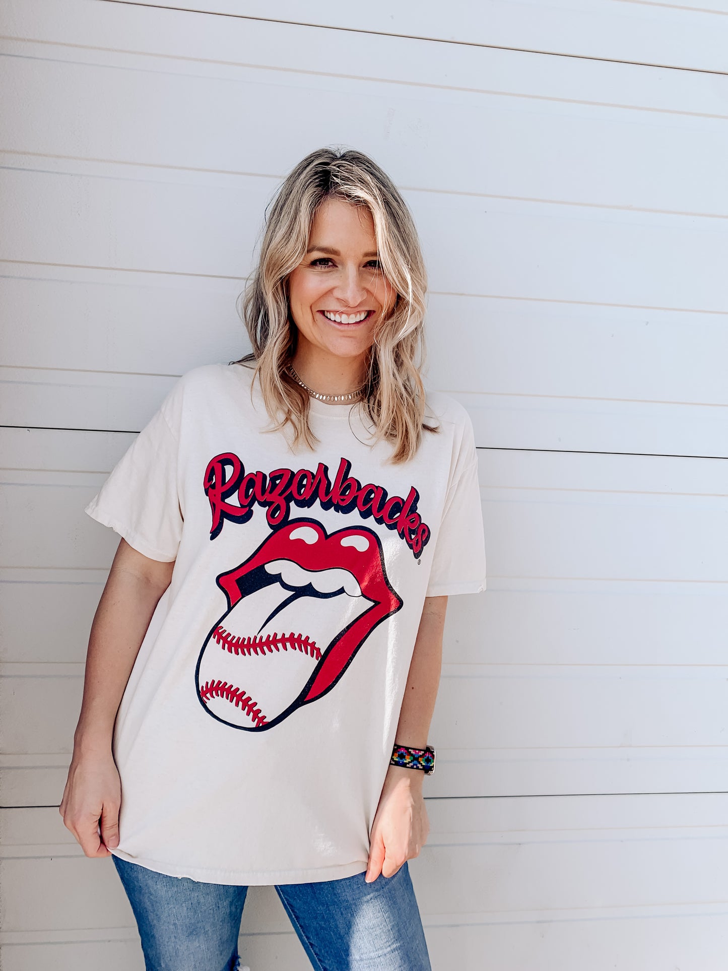 Razorbacks Rolling Stones Baseball T-Shirt